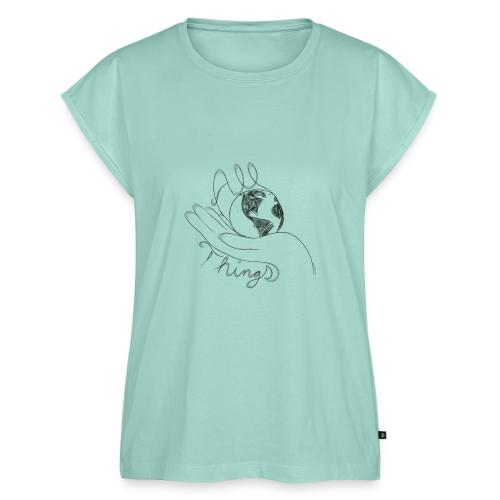 In His Hands - Women's Premium Roll Up Sleeve T-Shirt