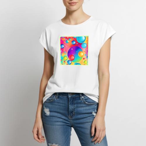 Colorful Sphere Abstract Art - Women's Premium Roll Up Sleeve T-Shirt