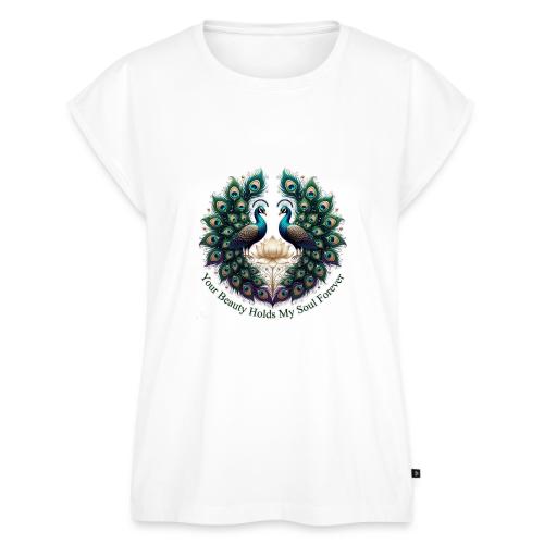 Your Beauty Holds My Soul Peacock Gifts T-Shirt - Women's Premium Roll Up Sleeve T-Shirt