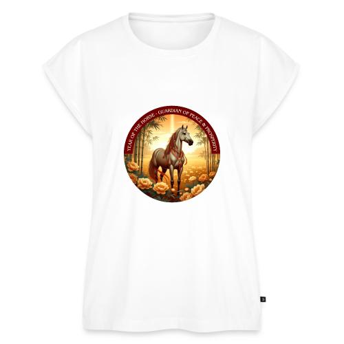 Year of the Horse Guardian T Shirt, Lunar New Year - Women's Premium Roll Up Sleeve T-Shirt