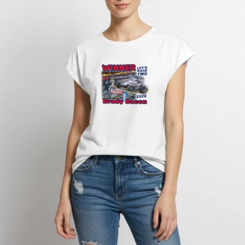 Brady Bacon #LetsRaceTwo Winner - Women's Premium Roll Up Sleeve T-Shirt