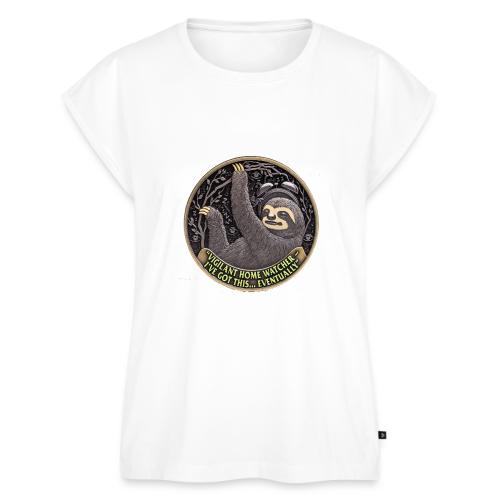 Sloth Home Watcher T Shirt - Women's Premium Roll Up Sleeve T-Shirt