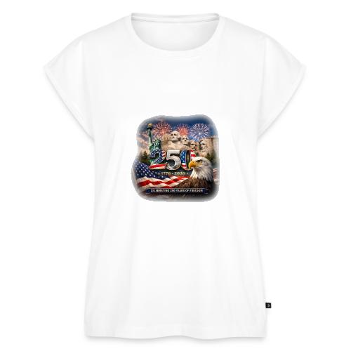 1776-2026 | Celebrating 250 Years of Freedom - Women's Premium Roll Up Sleeve T-Shirt
