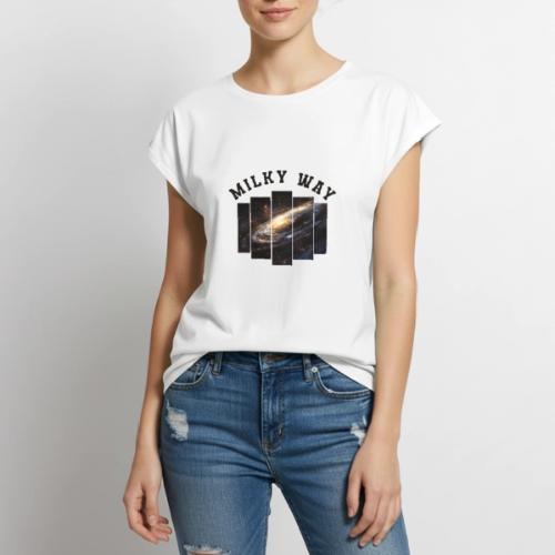 Milky way galaxy - Women's Premium Roll Up Sleeve T-Shirt