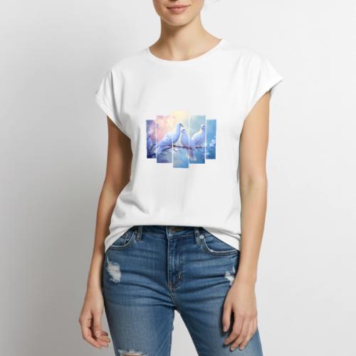 Symbols of Peace and Serenity - Women's Premium Roll Up Sleeve T-Shirt