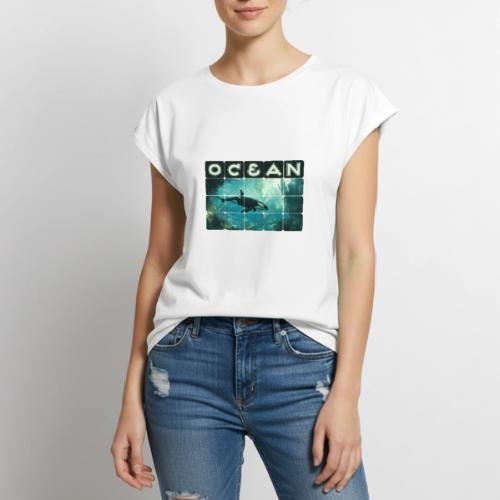 Ocean: Silent Hunter - Women's Premium Roll Up Sleeve T-Shirt