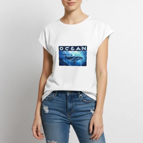 Ocean Titan - Women's Premium Roll Up Sleeve T-Shirt