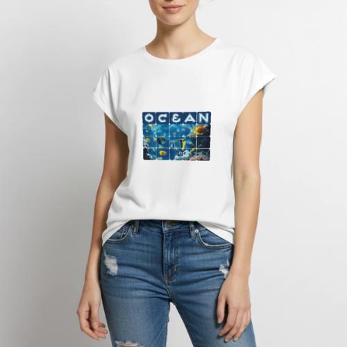 Ocean: Underwater Radiance - Women's Premium Roll Up Sleeve T-Shirt