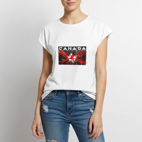 Canada Splash - Women's Premium Roll Up Sleeve T-Shirt