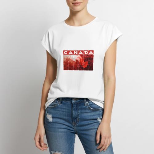 Canada Painted Pride - Women's Premium Roll Up Sleeve T-Shirt