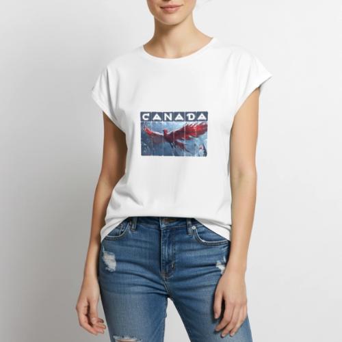 Canada Rising - Women's Premium Roll Up Sleeve T-Shirt