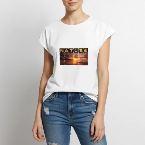 Nature: Sunset Serenity - Women's Premium Roll Up Sleeve T-Shirt