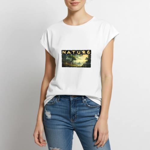 Whispers of Green Peaks - Women's Premium Roll Up Sleeve T-Shirt