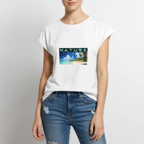 Nature: Island Bliss - Women's Premium Roll Up Sleeve T-Shirt