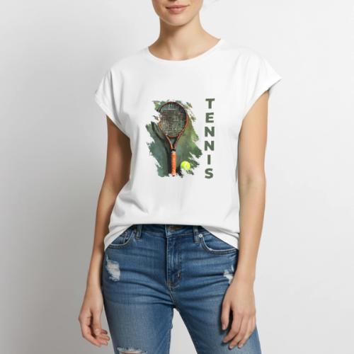 Tennis Precision Strike - Women's Premium Roll Up Sleeve T-Shirt