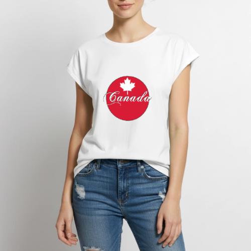 Canada in red and white - Women's Premium Roll Up Sleeve T-Shirt
