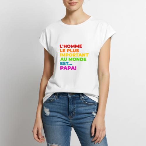 Dad: The Most Precious Man in the World - Women's Premium Roll Up Sleeve T-Shirt