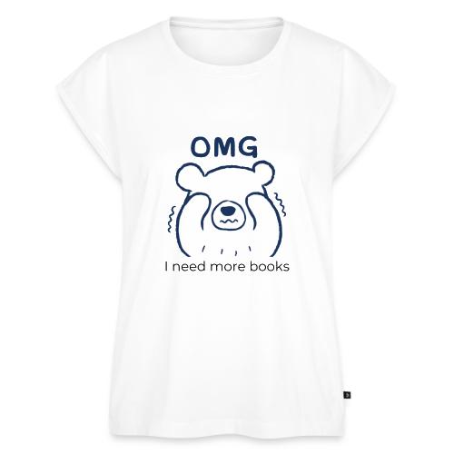 OMG I need more books (blue text) - Women's Premium Roll Up Sleeve T-Shirt