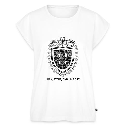 Celtic Knot T-Shirt, Symmetrical Shield - Women's Premium Roll Up Sleeve T-Shirt