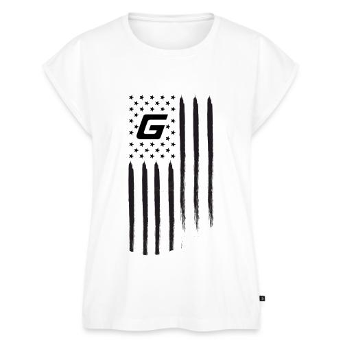 GvLL G Logo American Flag - Women's Premium Roll Up Sleeve T-Shirt