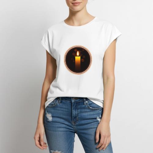Candle - Women's Premium Roll Up Sleeve T-Shirt