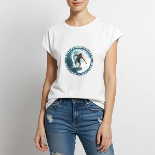 Surfing Horizon - Women's Premium Roll Up Sleeve T-Shirt