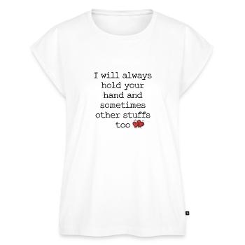 I Will Always Hold Your Hand - Women's Premium Roll Up Sleeve T-Shirt - white - Front - AI Model Female 180 light (180cm)