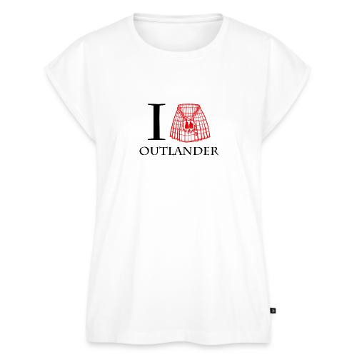 I LOVE OUTLANDER KILT - Women's Premium Roll Up Sleeve T-Shirt