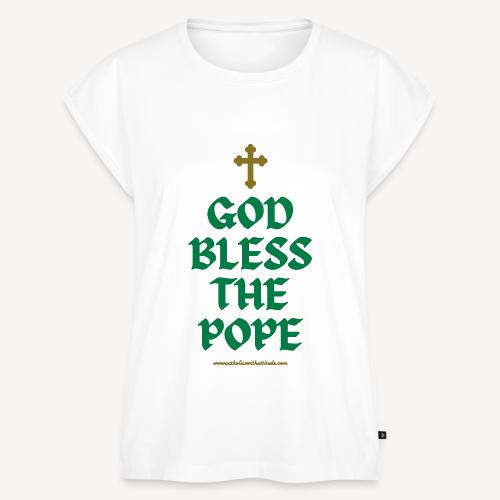 GOD BLESS THE POPE - Women's Premium Roll Up Sleeve T-Shirt