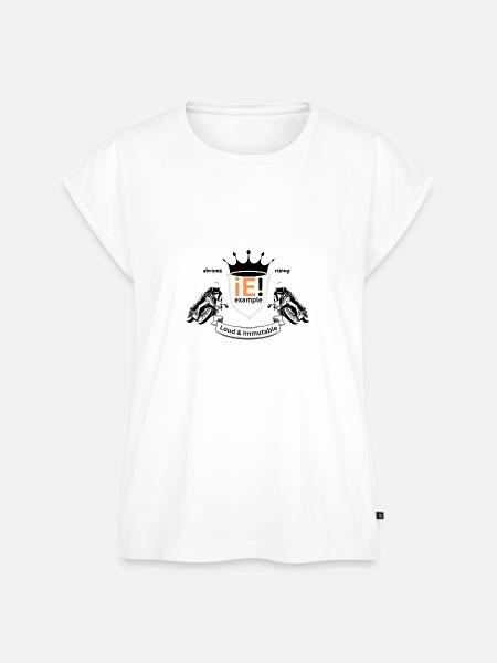 iE example Loud and Immutable Graphic - Women's Premium Roll Up Sleeve T-Shirt - white