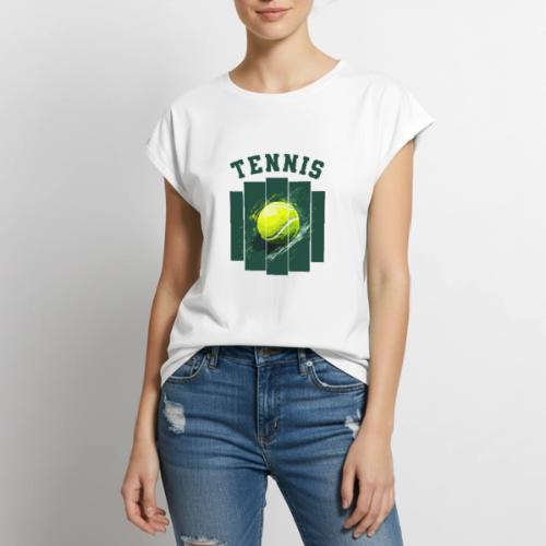 Tennis Motion - Women's Premium Roll Up Sleeve T-Shirt