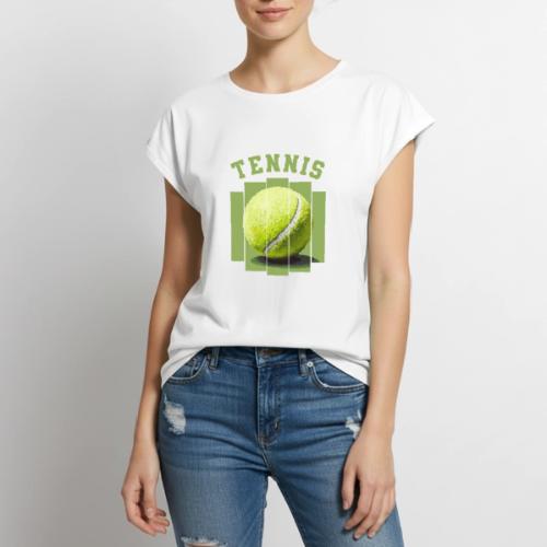 Tennis Minimal - Women's Premium Roll Up Sleeve T-Shirt