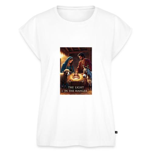 Nativity Manger T-Shirt - Women's Premium Roll Up Sleeve T-Shirt