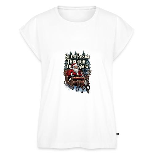Nostalgic Santa T-Shirt - Women's Premium Roll Up Sleeve T-Shirt