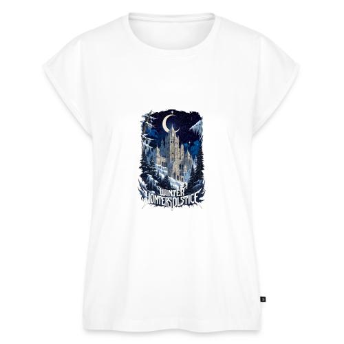 Celestial Winter Temple T-Shirt - Women's Premium Roll Up Sleeve T-Shirt