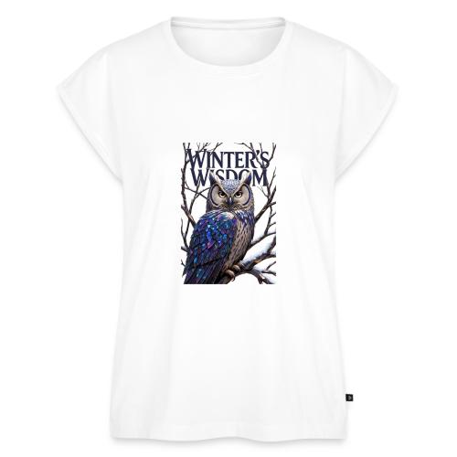 Crystalized Forest Owl T-Shirt - Women's Premium Roll Up Sleeve T-Shirt