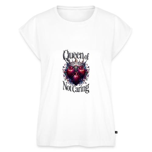 Queen of Not Caring T-Shirt - Women's Premium Roll Up Sleeve T-Shirt