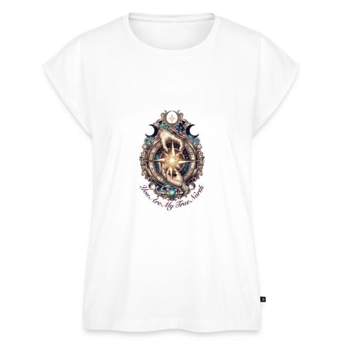 You Are My True North Celestial Compass T-Shirt - Women's Premium Roll Up Sleeve T-Shirt