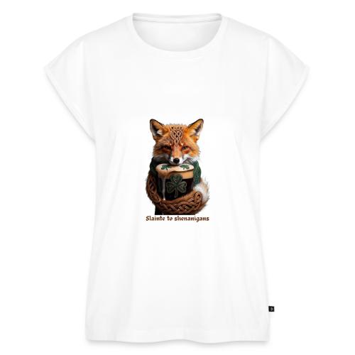 Sly Emerald Fox Toast T-Shirt - Women's Premium Roll Up Sleeve T-Shirt