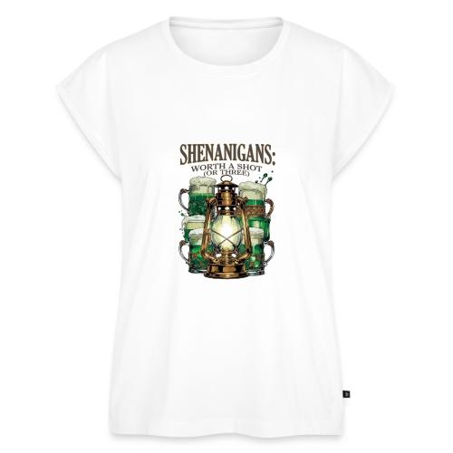 Worth a Shot Lantern Toast Graphic Tee - Women's Premium Roll Up Sleeve T-Shirt