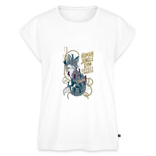 Human Jungle Gym Fox Tee - Women's Premium Roll Up Sleeve T-Shirt