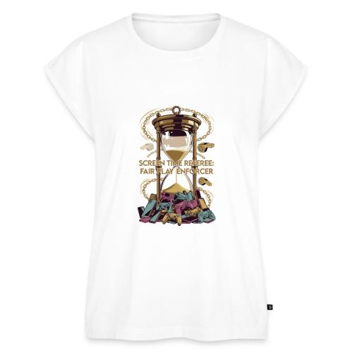 Screen Time Referee T Shirt, Fair Play Enforcer - Women's Premium Roll Up Sleeve T-Shirt