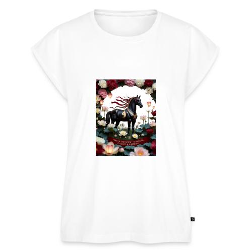 Year of the Horse Harmony T Shirt, Lunar New Year - Women's Premium Roll Up Sleeve T-Shirt