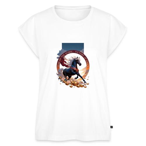 Year of the Horse Dawn T Shirt,Lunar New Year Gift - Women's Premium Roll Up Sleeve T-Shirt