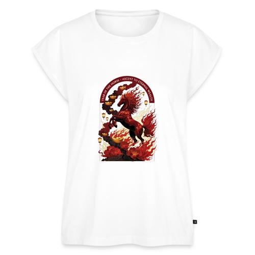 Year of the Horse Rise T Shirt,Lunar New Year Gift - Women's Premium Roll Up Sleeve T-Shirt