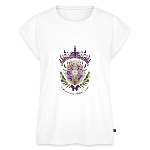 Spring Meadow Crown Tee, Cottagecore Renewal Gift - Women's Premium Roll Up Sleeve T-Shirt