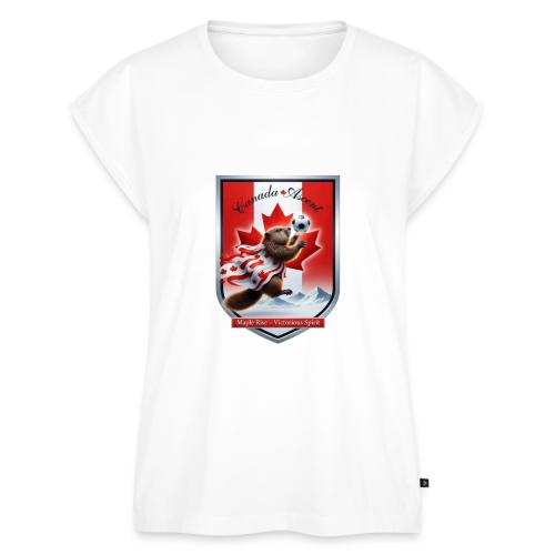 Canada Beaver Ascent T-Shirt, Canadian Pride Gift - Women's Premium Roll Up Sleeve T-Shirt