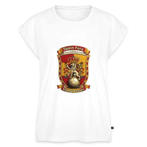 Spain Lion Fury T-Shirt, Spanish Crest Gift - Women's Premium Roll Up Sleeve T-Shirt