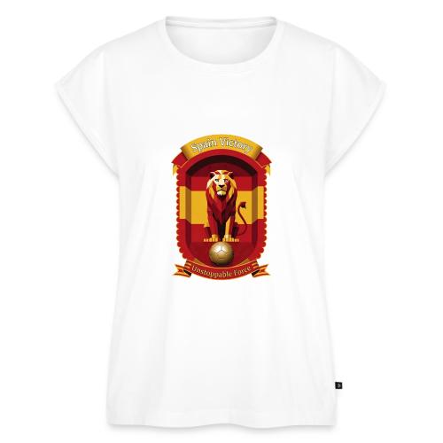 Spain Lion Victory T-Shirt, Flag Pride Crest Gift - Women's Premium Roll Up Sleeve T-Shirt