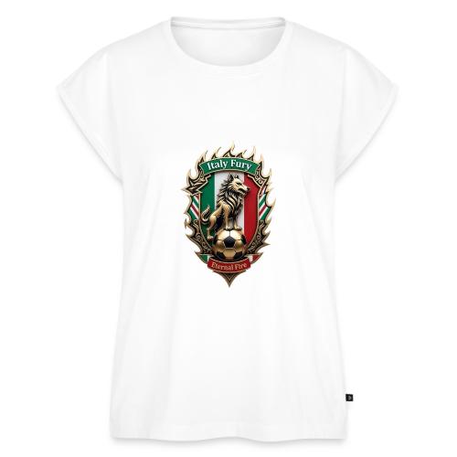 Italy Wolf Fury T-Shirt, Italian Flag Pride Gift - Women's Premium Roll Up Sleeve T-Shirt